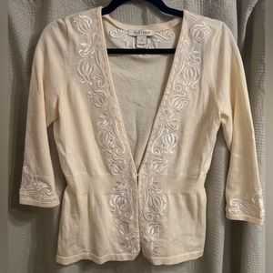 White House black market embroidered sweater